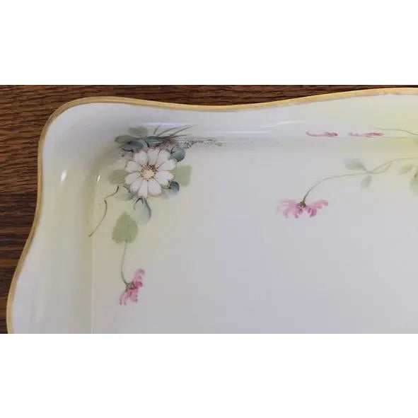 Antique Nippon Hand-Painted Floral Serving Tray