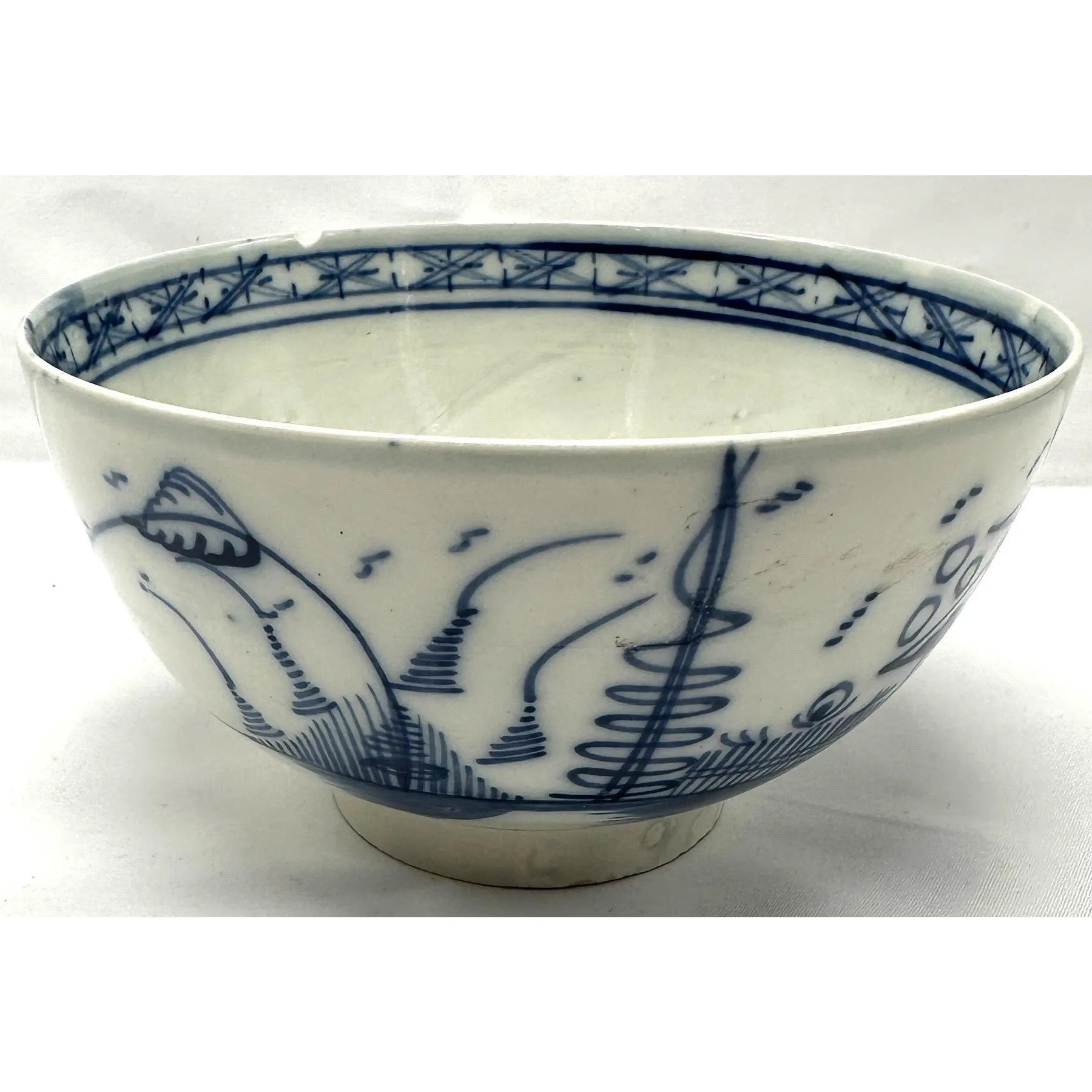 18th C. Dutch Delftware Blue & White Chinoiserie Bowl