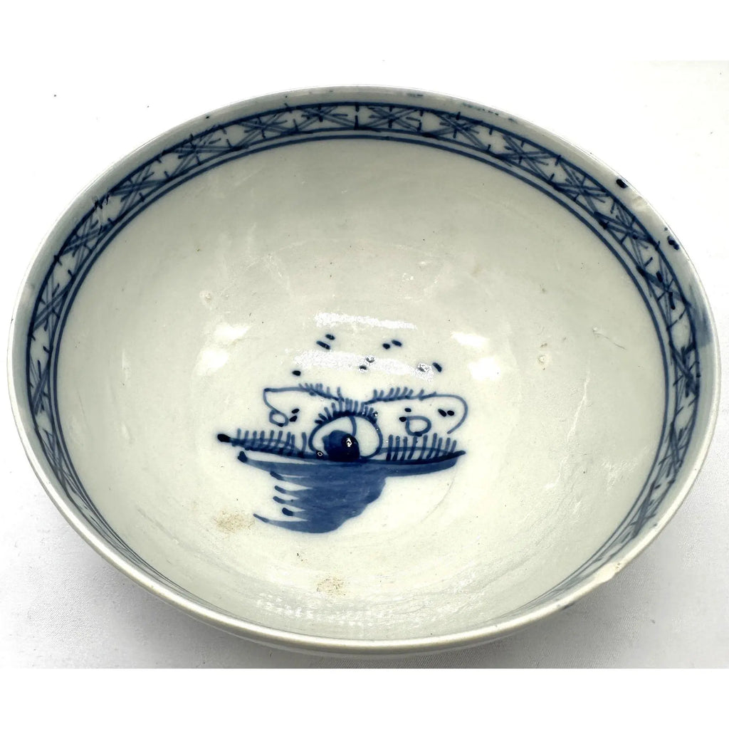 18th C. Dutch Delftware Blue & White Chinoiserie Bowl
