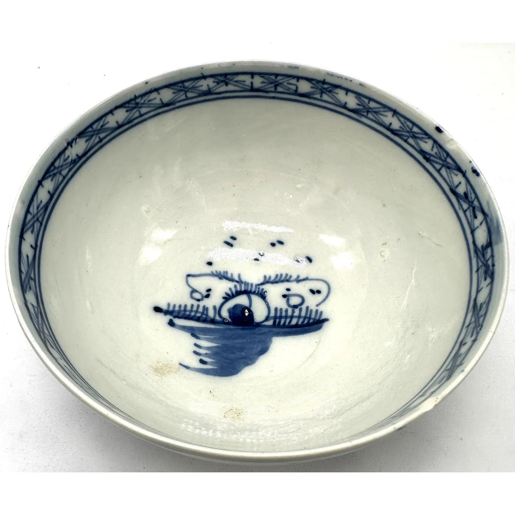 18th C. Dutch Delftware Blue & White Chinoiserie Bowl