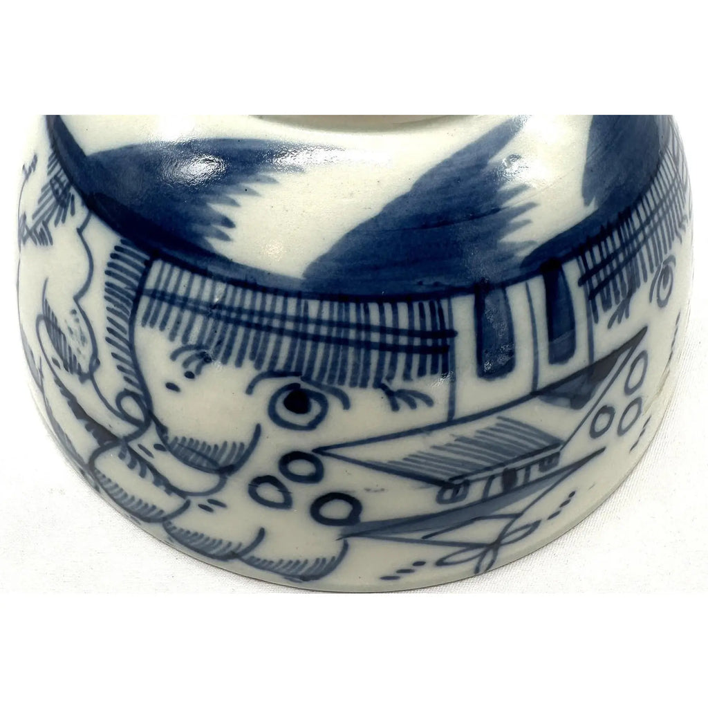 18th C. Dutch Delftware Blue & White Chinoiserie Bowl