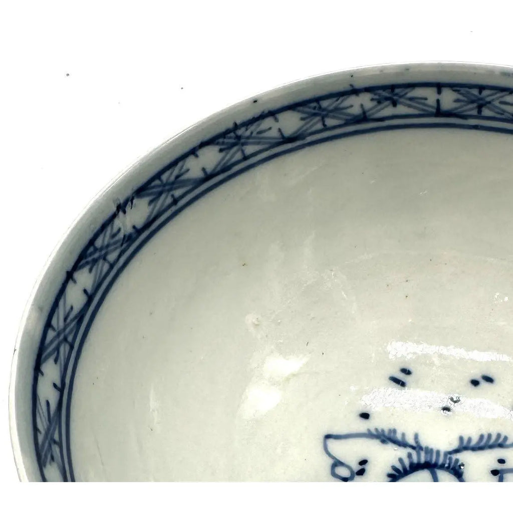 18th C. Dutch Delftware Blue & White Chinoiserie Bowl