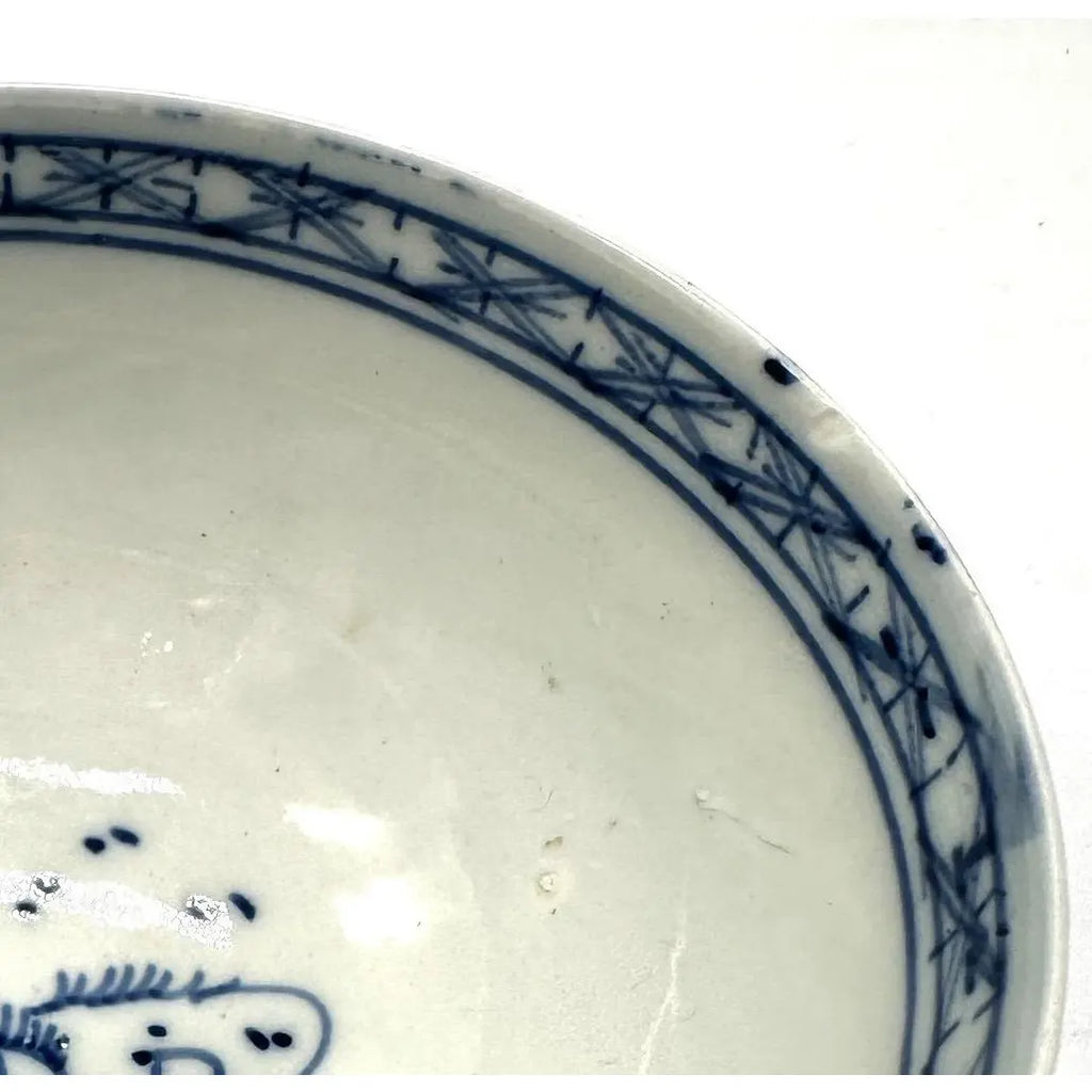 18th C. Dutch Delftware Blue & White Chinoiserie Bowl