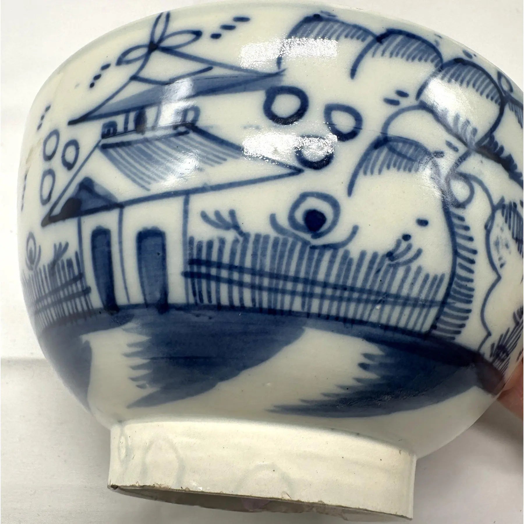18th C. Dutch Delftware Blue & White Chinoiserie Bowl