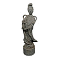 Vintage Mid-Century Japanese Celadon-Glazed Ceramic Guanyin Figurine
