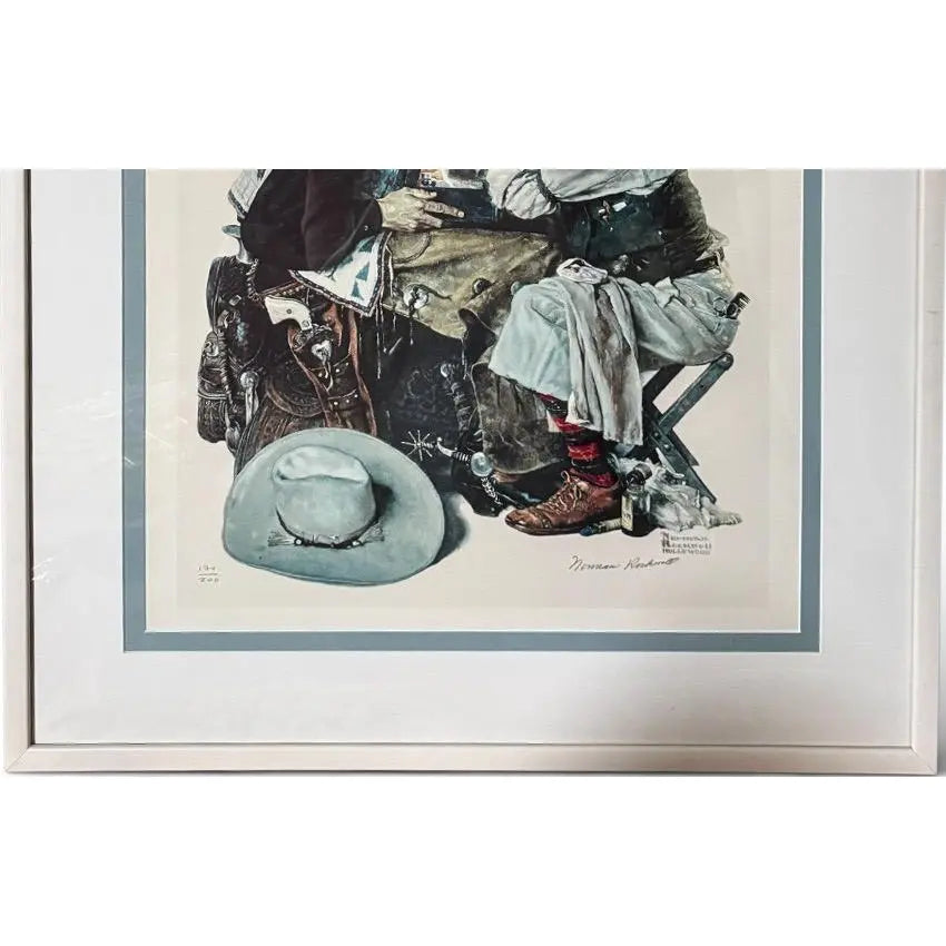 Norman Rockwell Signed Limited Edition Collotype Gary Cooper The Texan