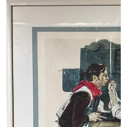 Norman Rockwell Signed Limited Edition Collotype Gary Cooper The Texan