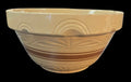 Large 14 Inch Antique American Yellow Ware Master Mixing Bowl With Brown Bands
