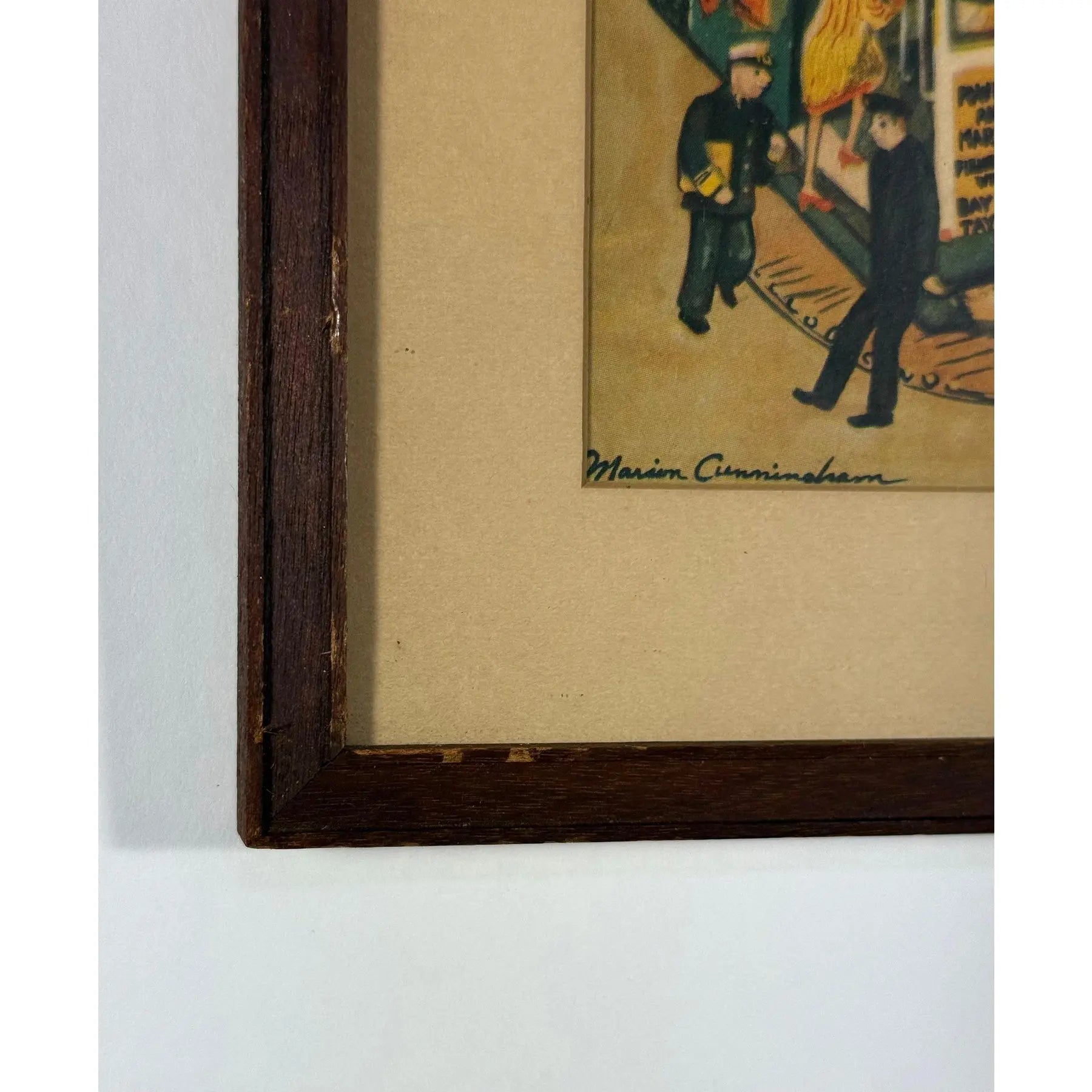 1944 Signed Marion Cunningham San Francisco Cable Car Serigraph Triptych, Mid-Century Modern SF Wall Art, Vintage WWII Era Silkscreen Set