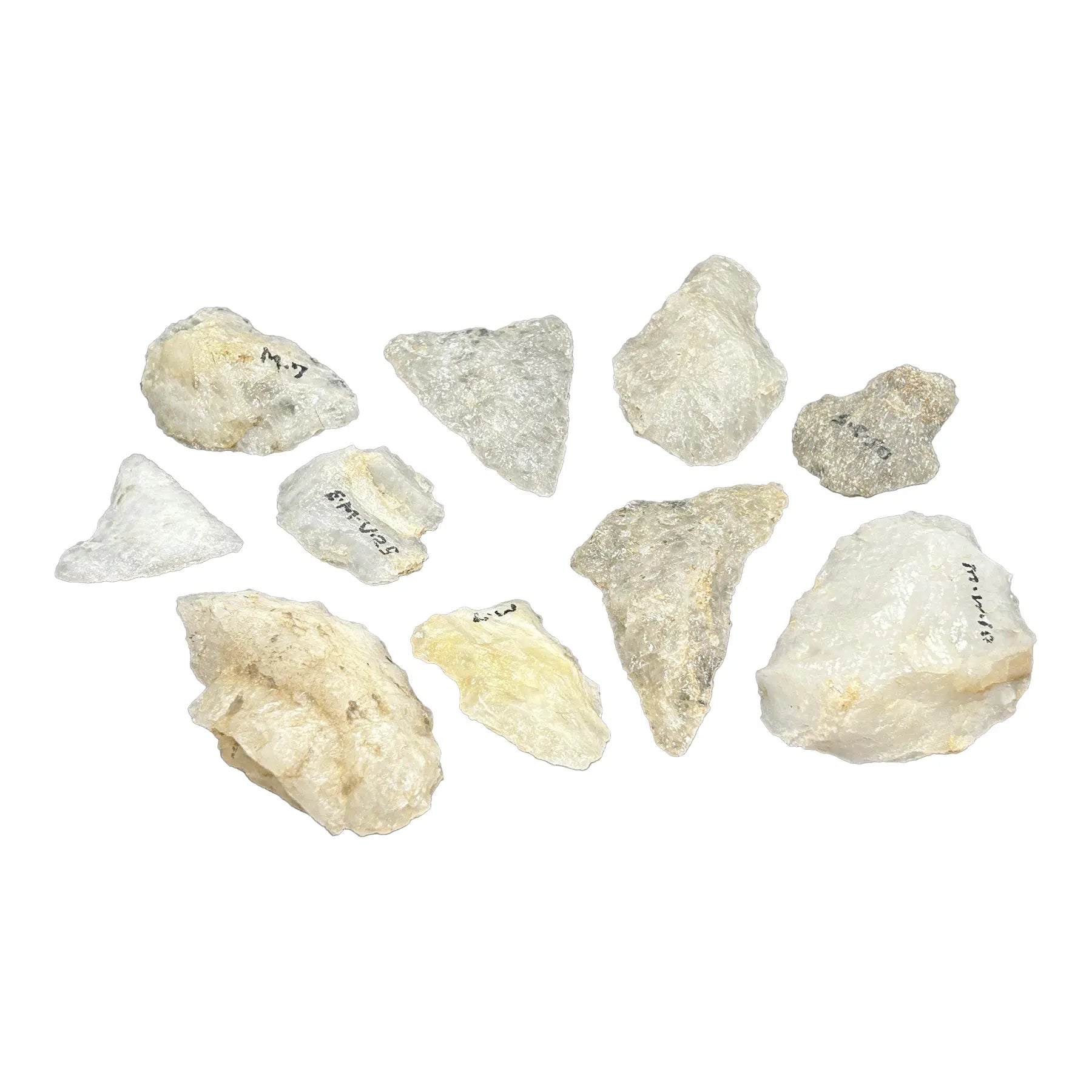 Collection of 10 Museum Cataloged Connecticut River Valley Quartz Artifacts Indigenous Lithic Tools