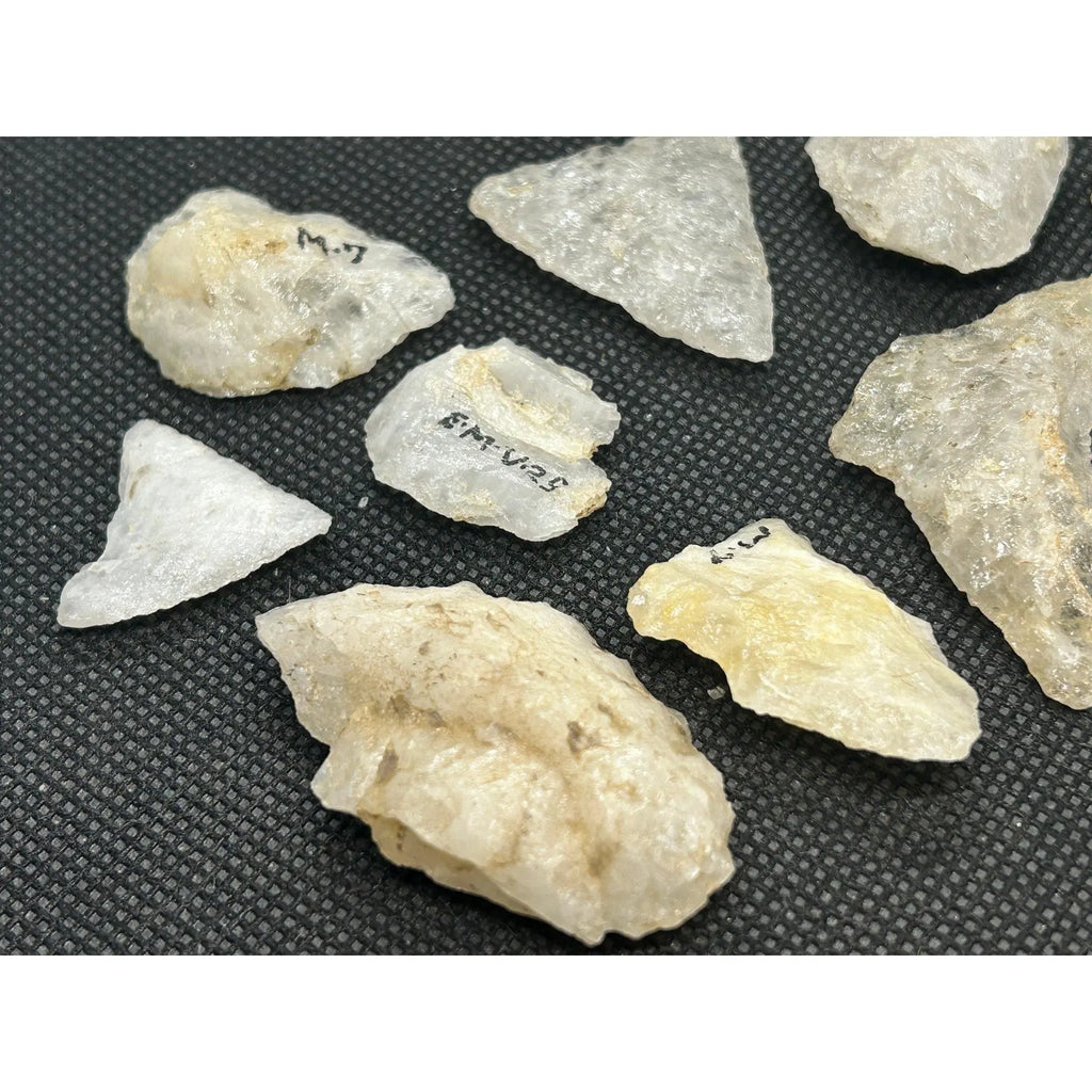 Collection of 10 Museum Cataloged Connecticut River Valley Quartz Artifacts Indigenous Lithic Tools