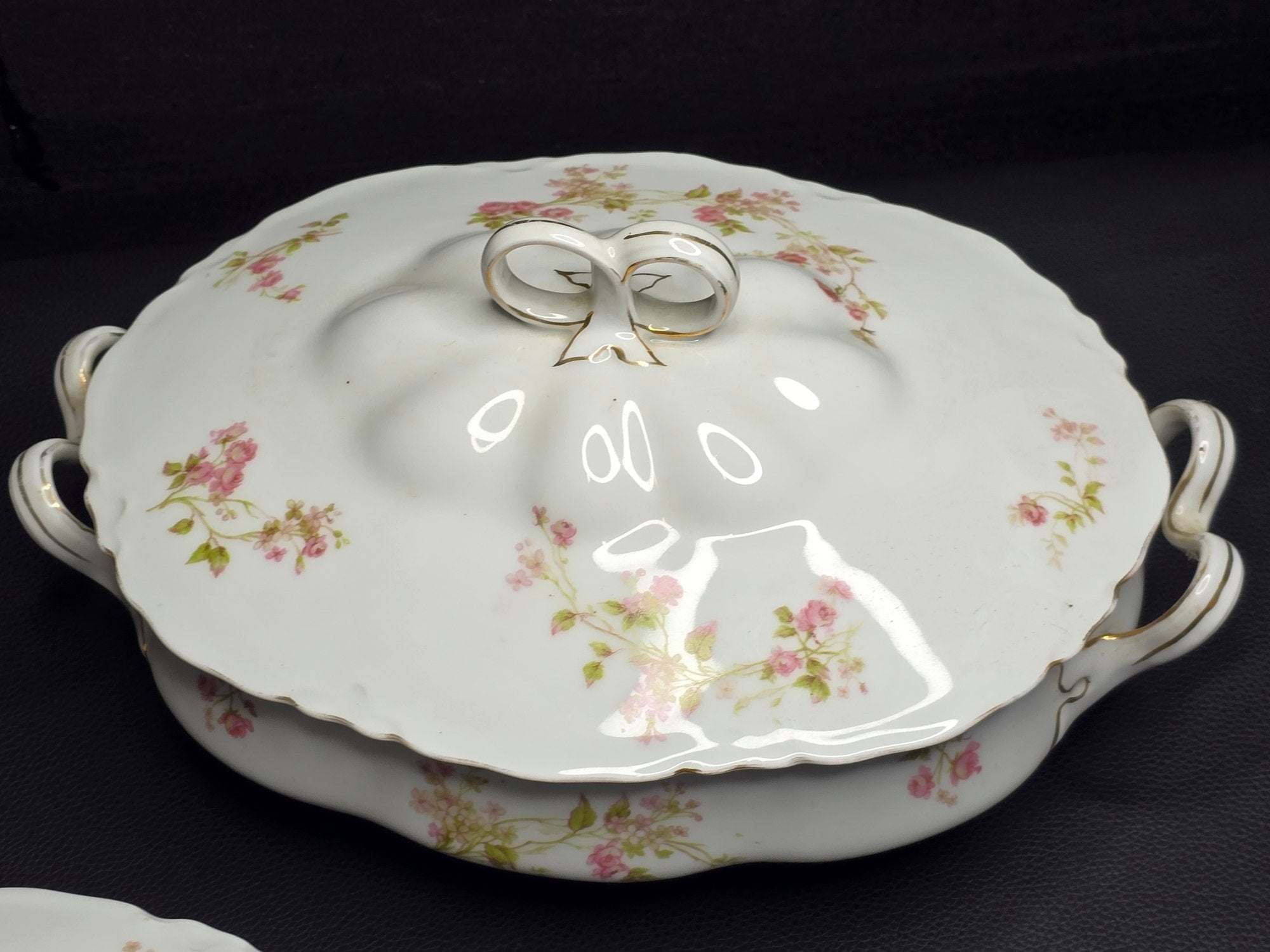 Set Of 3 Antique Heinrich and Co. Selb, Bavaria Ranson Porcelain Covered Tureens