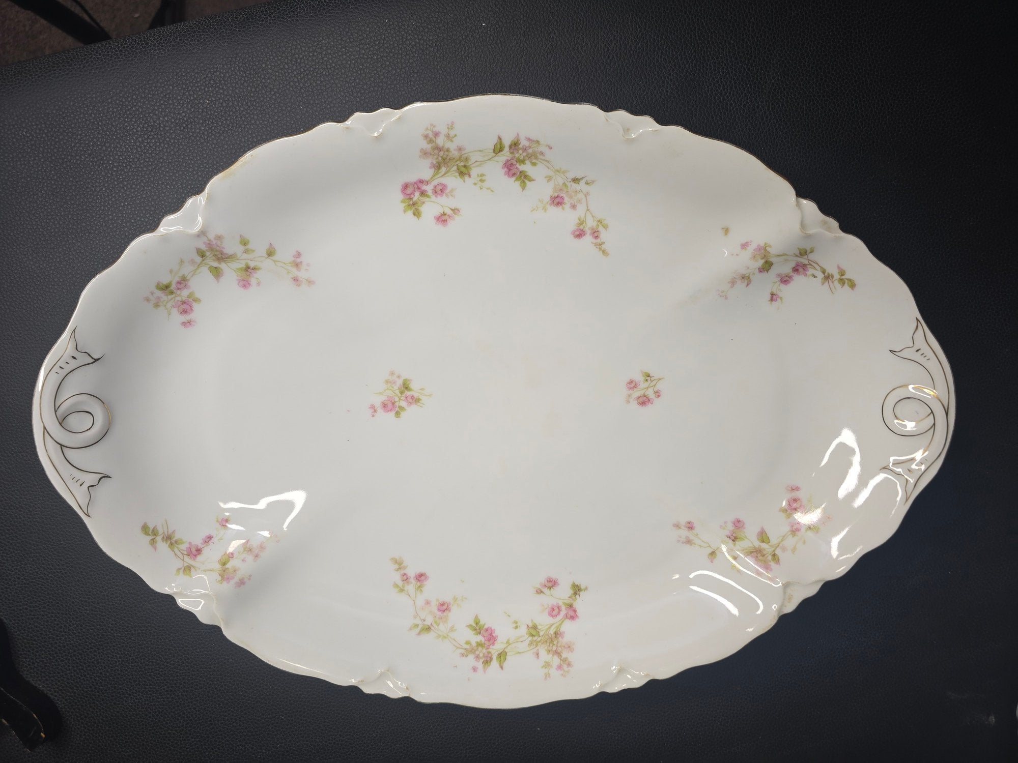 Set of 3 Antique Heinrich and Co. Selb, Bavaria Ranson Porcelain Graduated Serving Platters