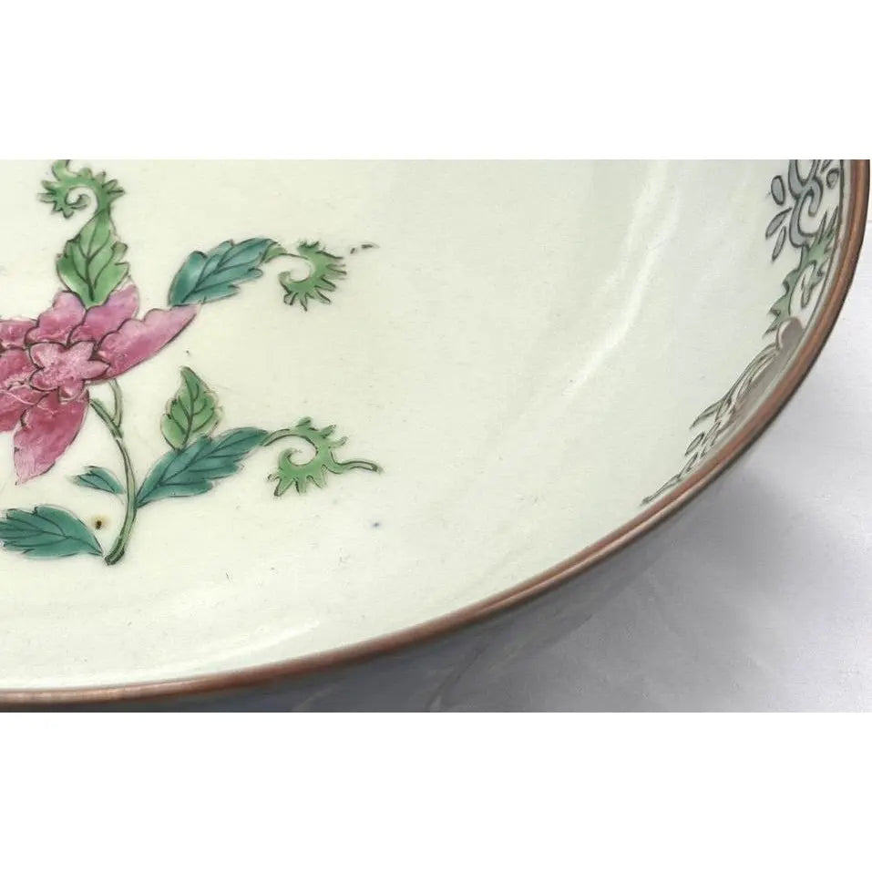 18th C. Qianlong Chinese Export Powder Blue Gilt Famille Rose 11 Inch Punch Bowl, Antique Qing Dynasty Chinoiserie Porcelain, Mandarin Palette