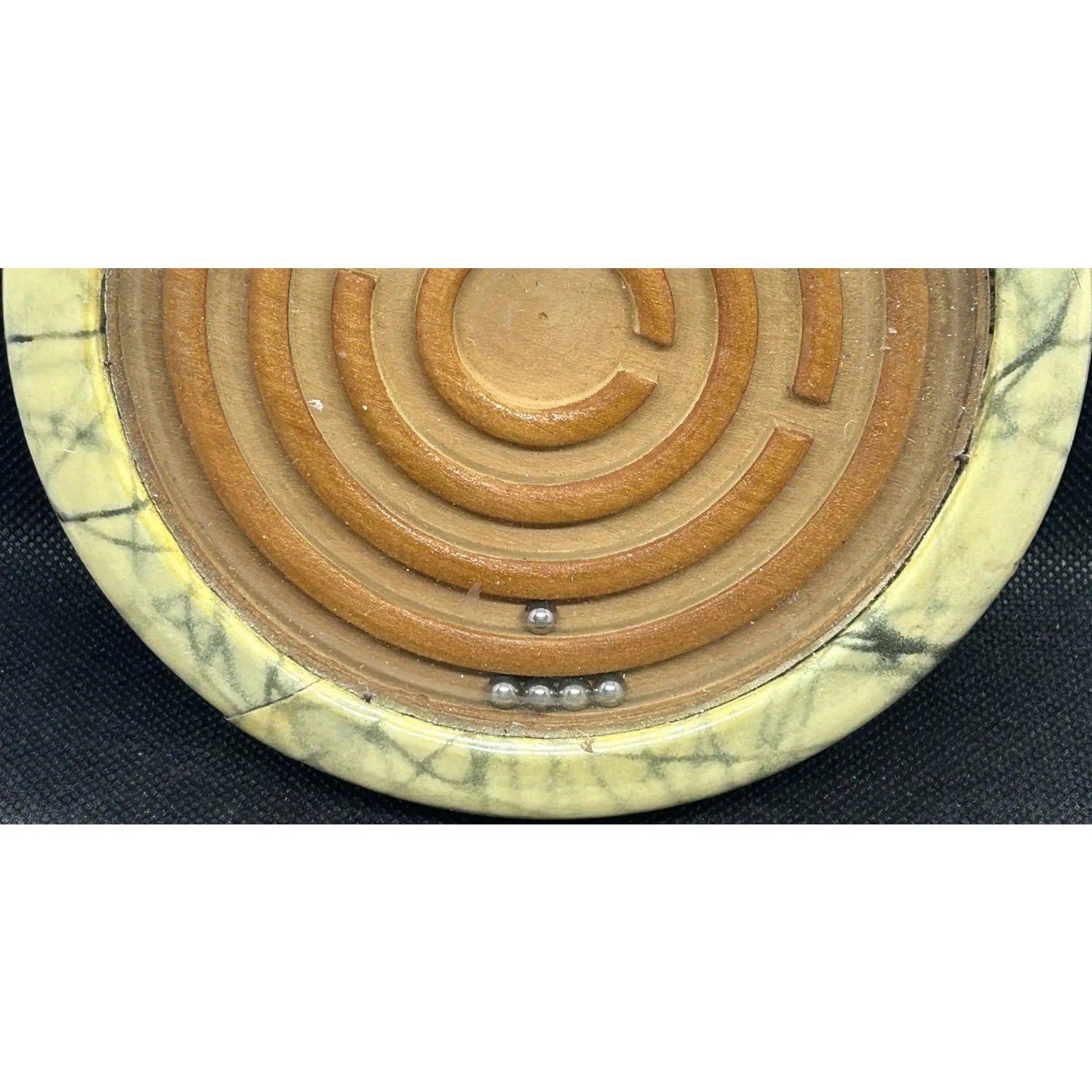 Antique 1920s Signed Marbled Bakelite Dexterity Maze Game — 'JAPA'