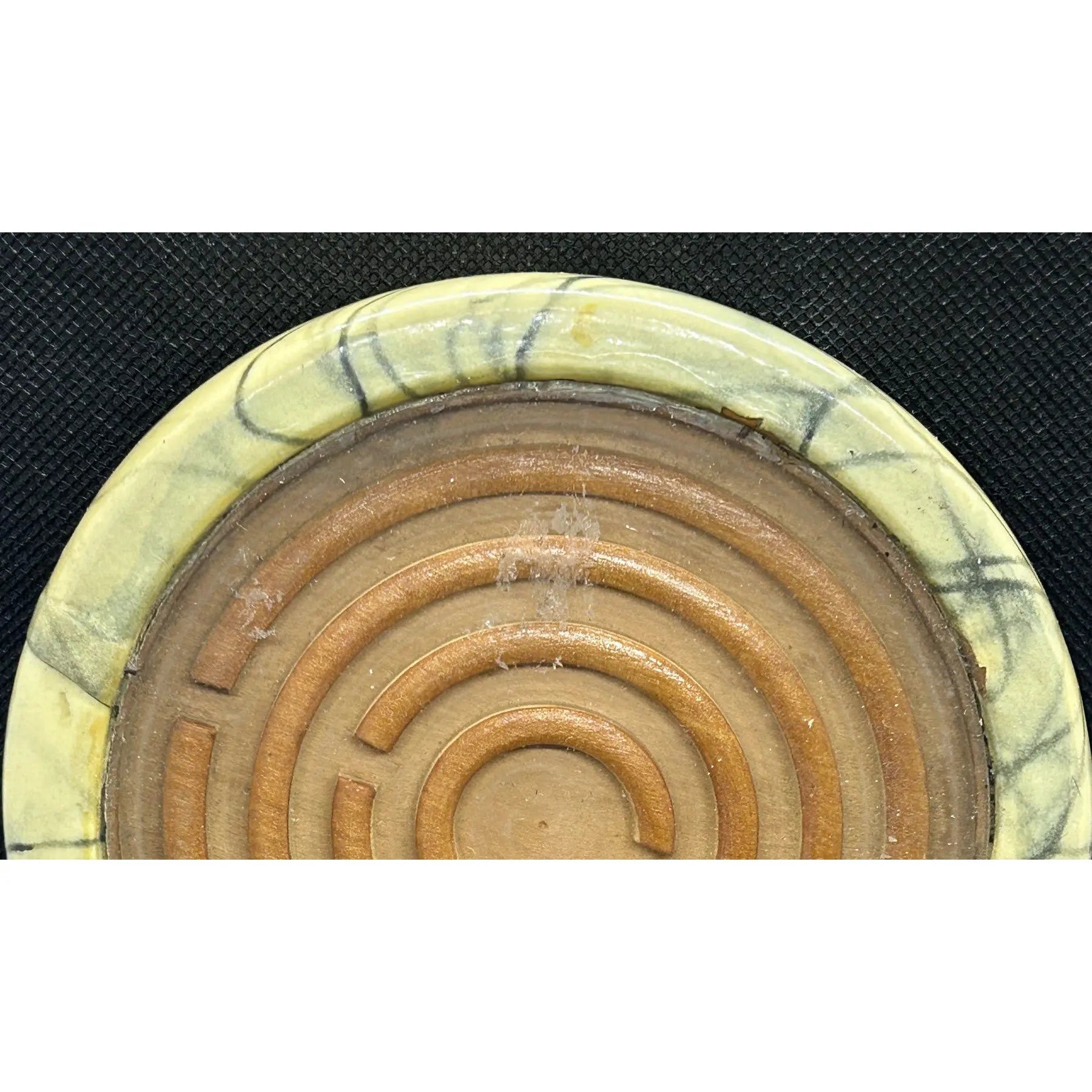 Antique 1920s Signed Marbled Bakelite Dexterity Maze Game — 'JAPA'