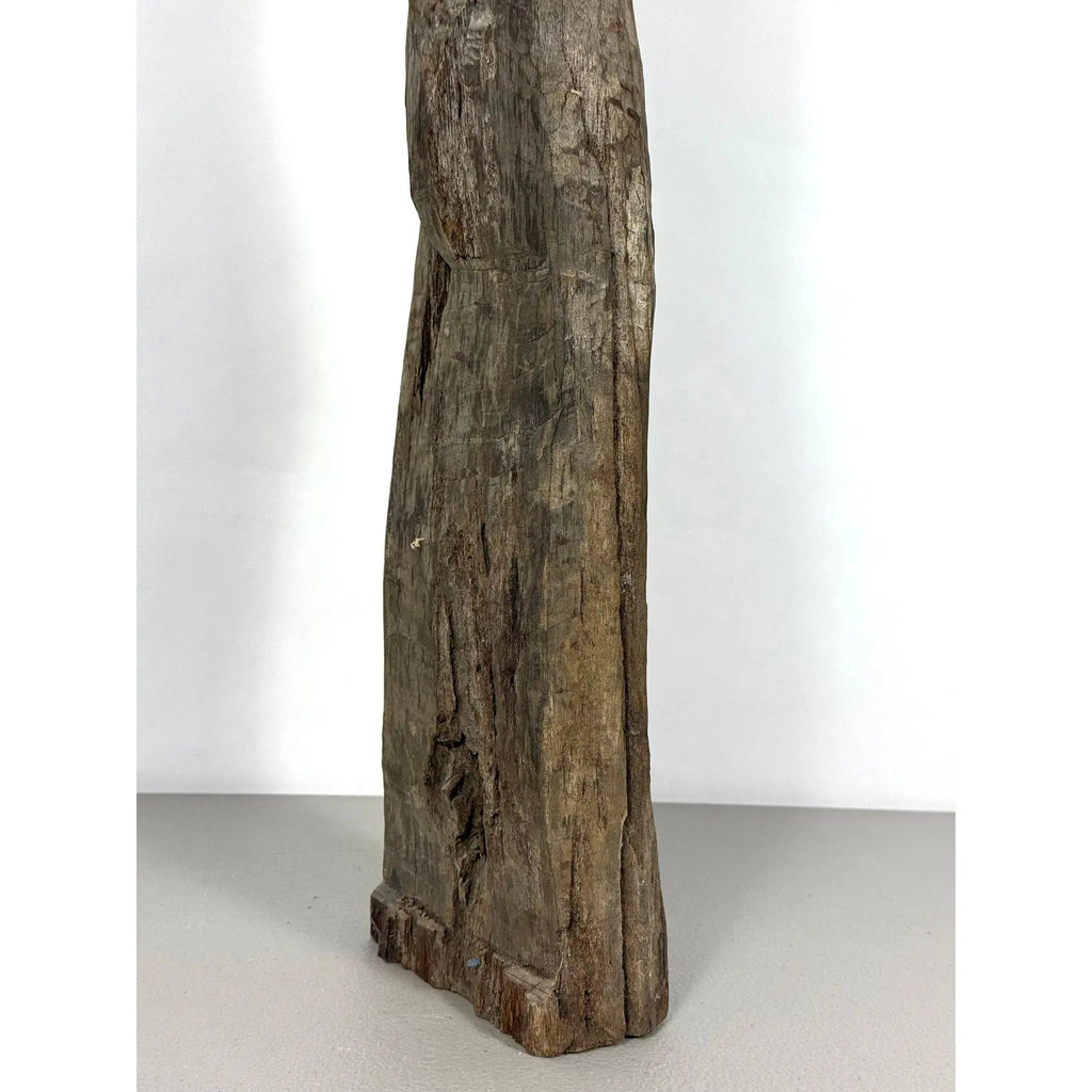 Antique 28-Inch Dayak Bornean Ironwood Hampatong Guardian Figure - Documented Collection Marks - Southeast Asian Tribal Art