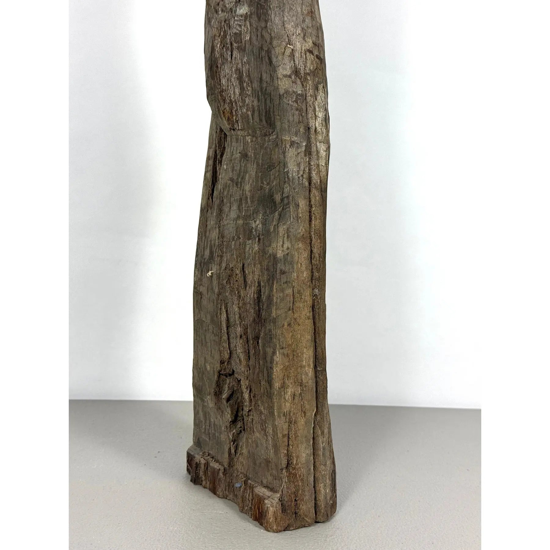 Antique 28-Inch Dayak Bornean Ironwood Hampatong Guardian Figure - Documented Collection Marks - Southeast Asian Tribal Art