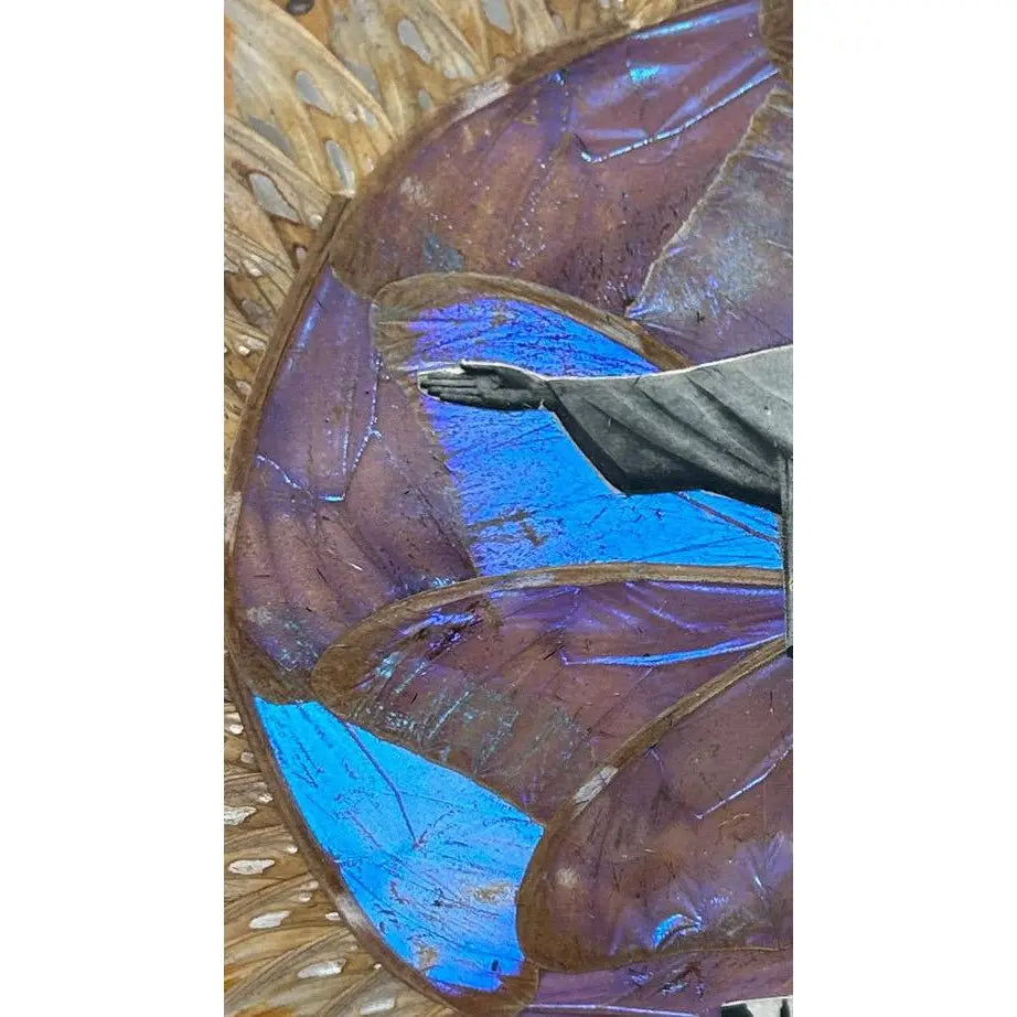 Museum-Quality Antique Brazilian Morpho Butterfly Wing Art Plate