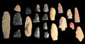 Curated Collection of Hand-Worked Stone Lithic Artifacts and Projectile Points - 21 Pieces