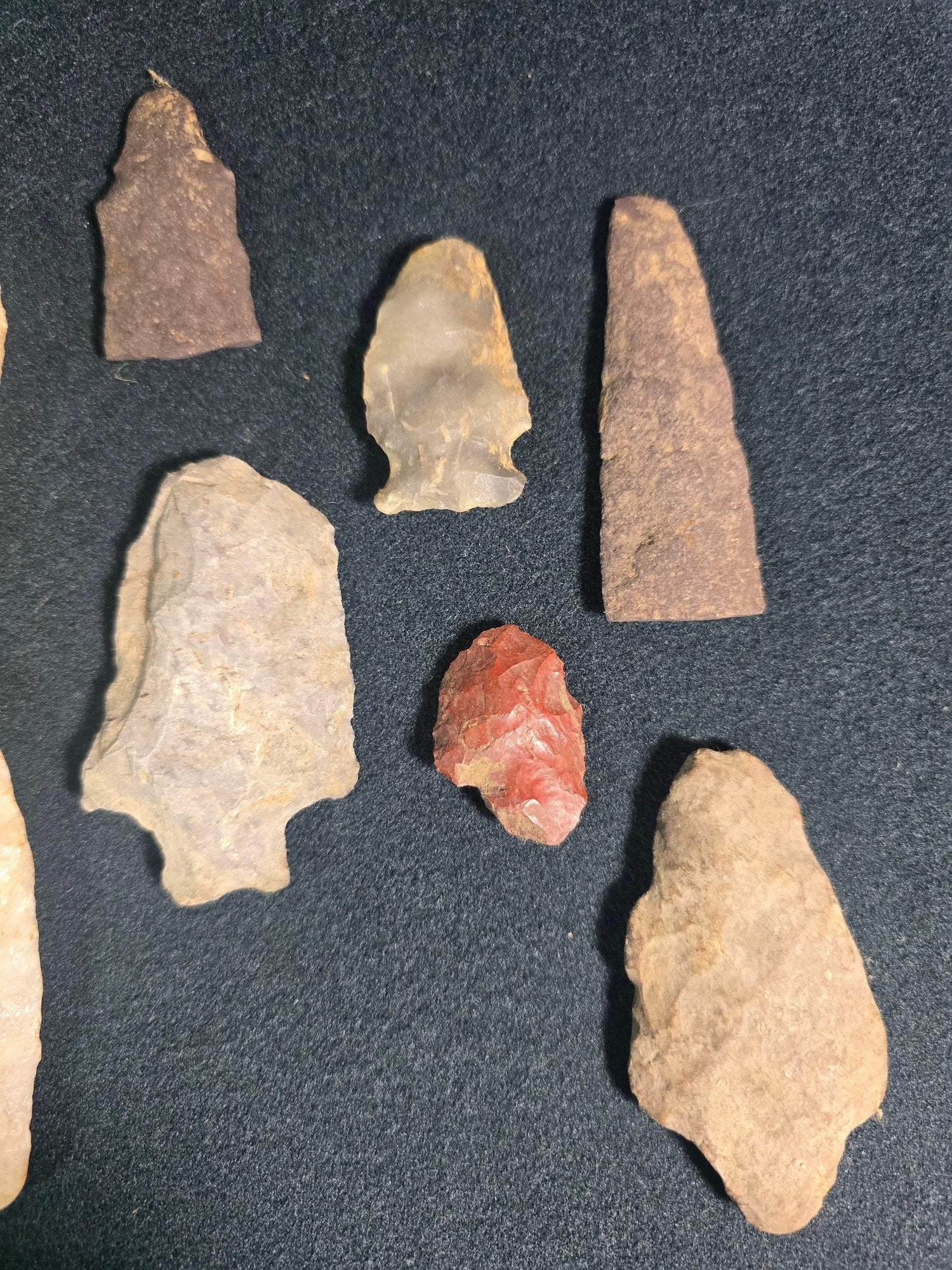 Curated Collection of Hand-Worked Stone Lithic Artifacts and Projectile Points - 21 Pieces