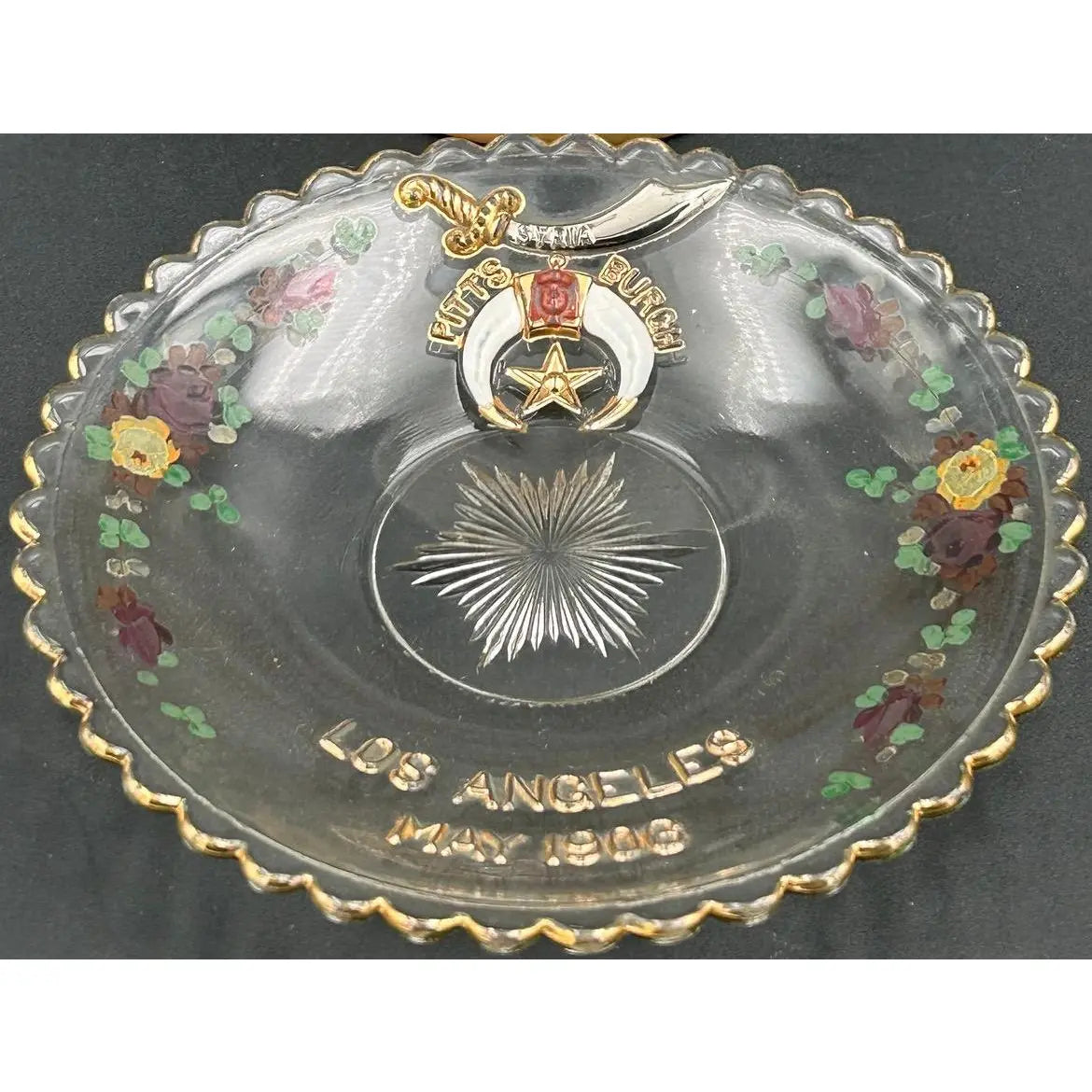 Antique Masonic Shriners Shaving Mug & 1906 Los Angeles Convention Plate