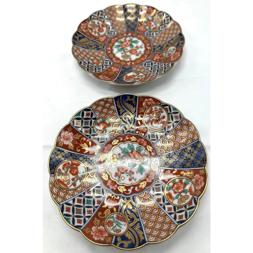 Vintage Arashiyama Jin Japanese Imari Porcelain Plates - Pair