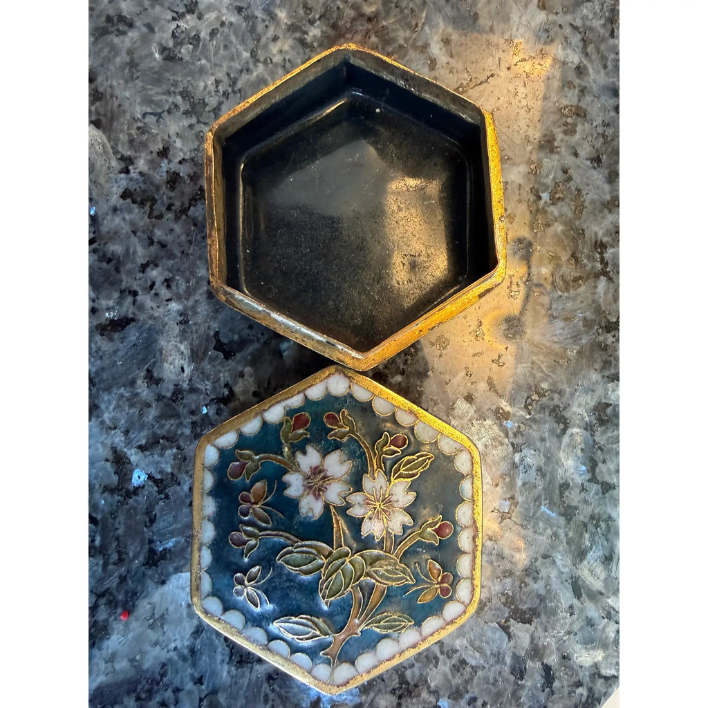 Exquisite Vintage Chinese Cloisonné Enamel Box