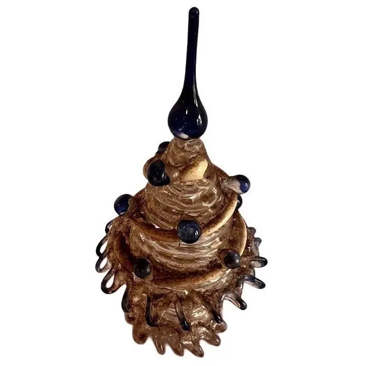 Vintage 4" Handmade German Lampwork Glass Tree with Aventurine Accents