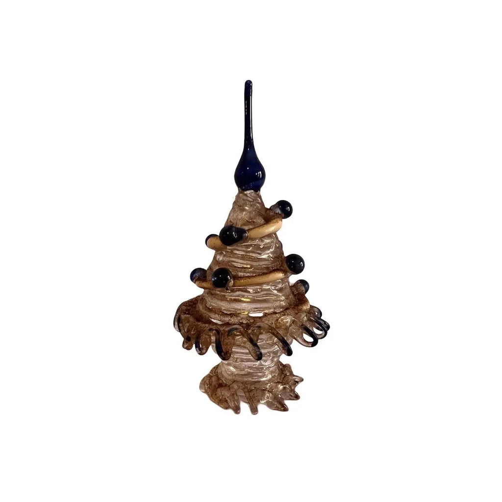 Vintage 4" Handmade German Lampwork Glass Tree with Aventurine Accents