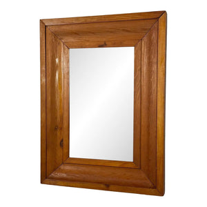 Antique 19th Century American Pine Ogee Mirror - Original Mercury Glass 26" Height