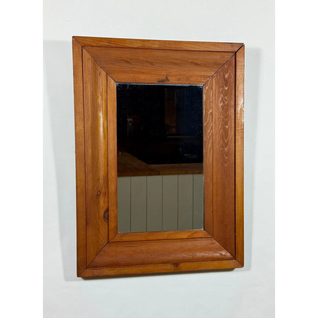 Antique 19th Century American Pine Ogee Mirror - Original Mercury Glass 26" Height