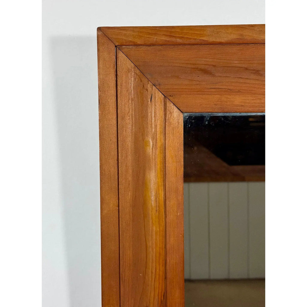 Antique 19th Century American Pine Ogee Mirror - Original Mercury Glass 26" Height
