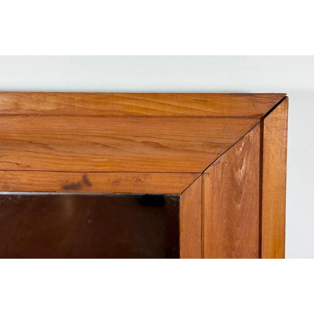 Antique 19th Century American Pine Ogee Mirror - Original Mercury Glass 26" Height