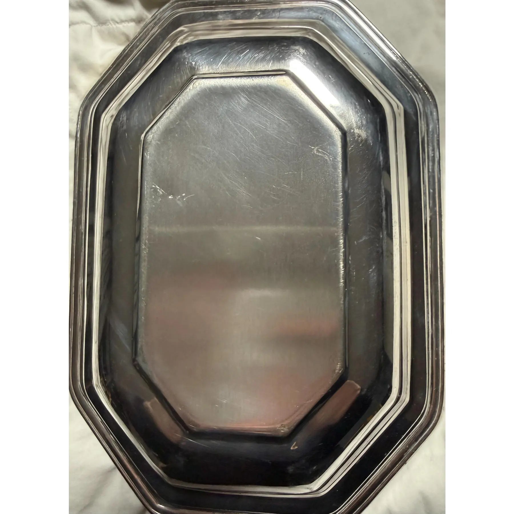 Early 20th Century Art Deco Octagonal Silver Plated Handled Serving Dish