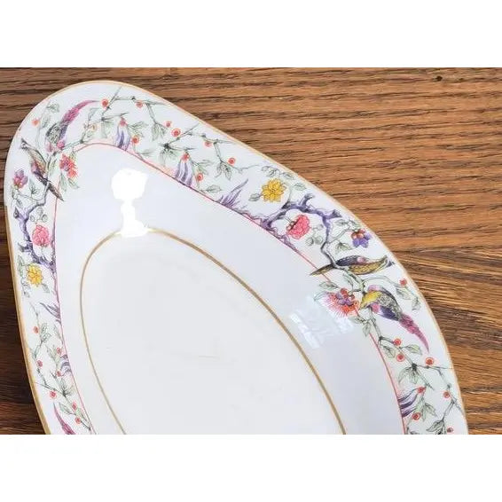 Antique Old Abbey Limoges Birds of Paradise Serving Dish