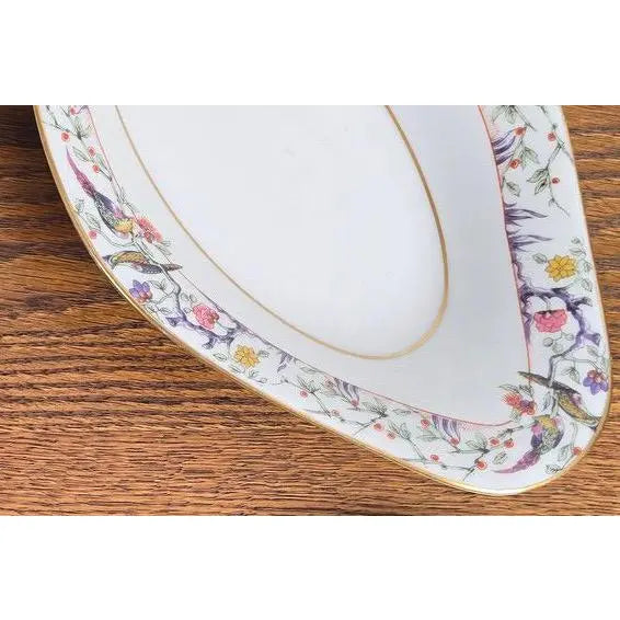 Antique Old Abbey Limoges Birds of Paradise Serving Dish