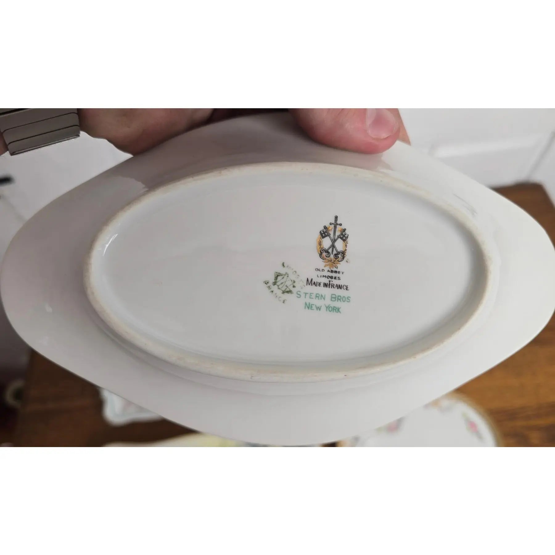 Antique Old Abbey Limoges Birds of Paradise Serving Dish
