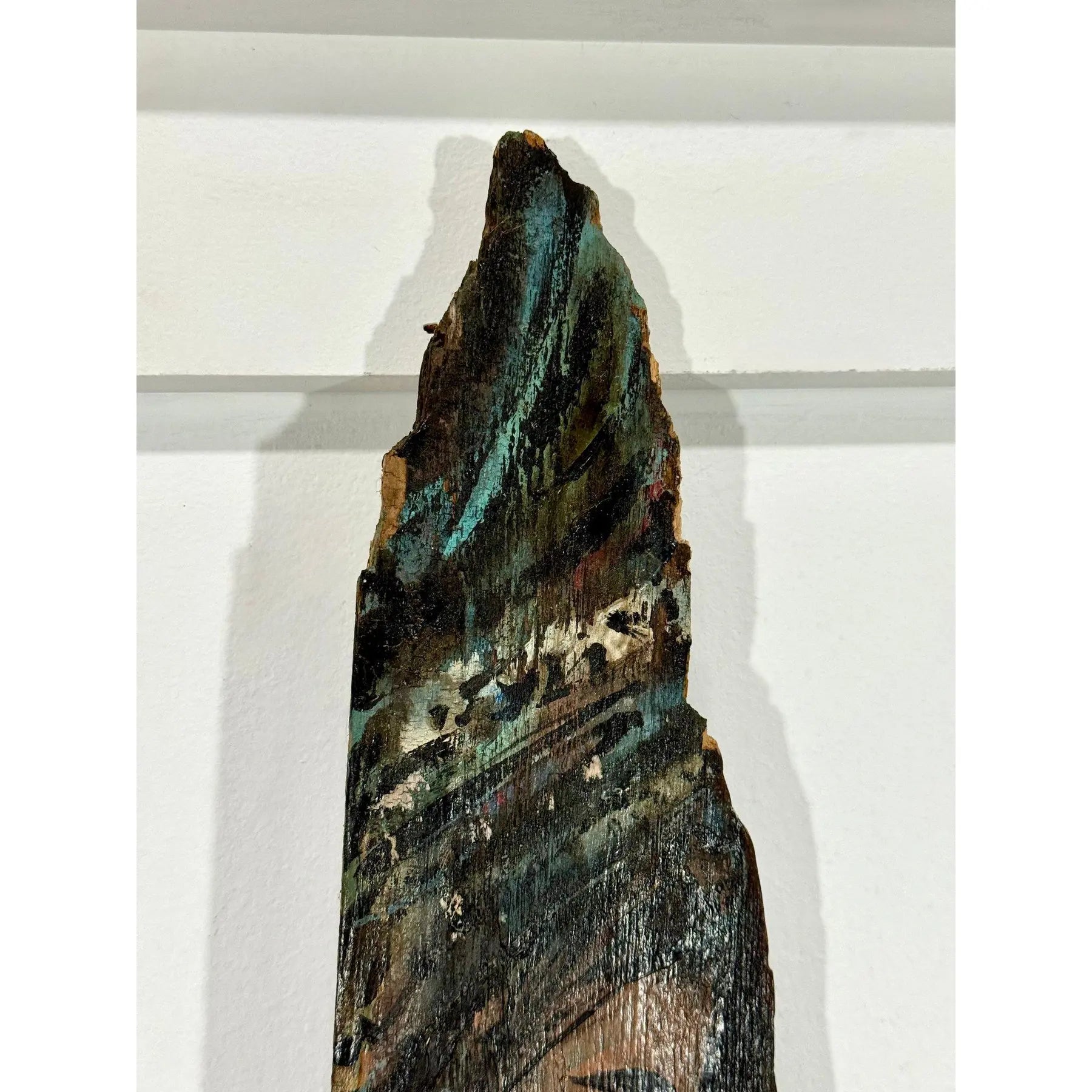 Monumental 73-Inch Signed 1984 American Outsider Folk Art Totem - "Ancestral Spirit" Painted Salvaged Timber