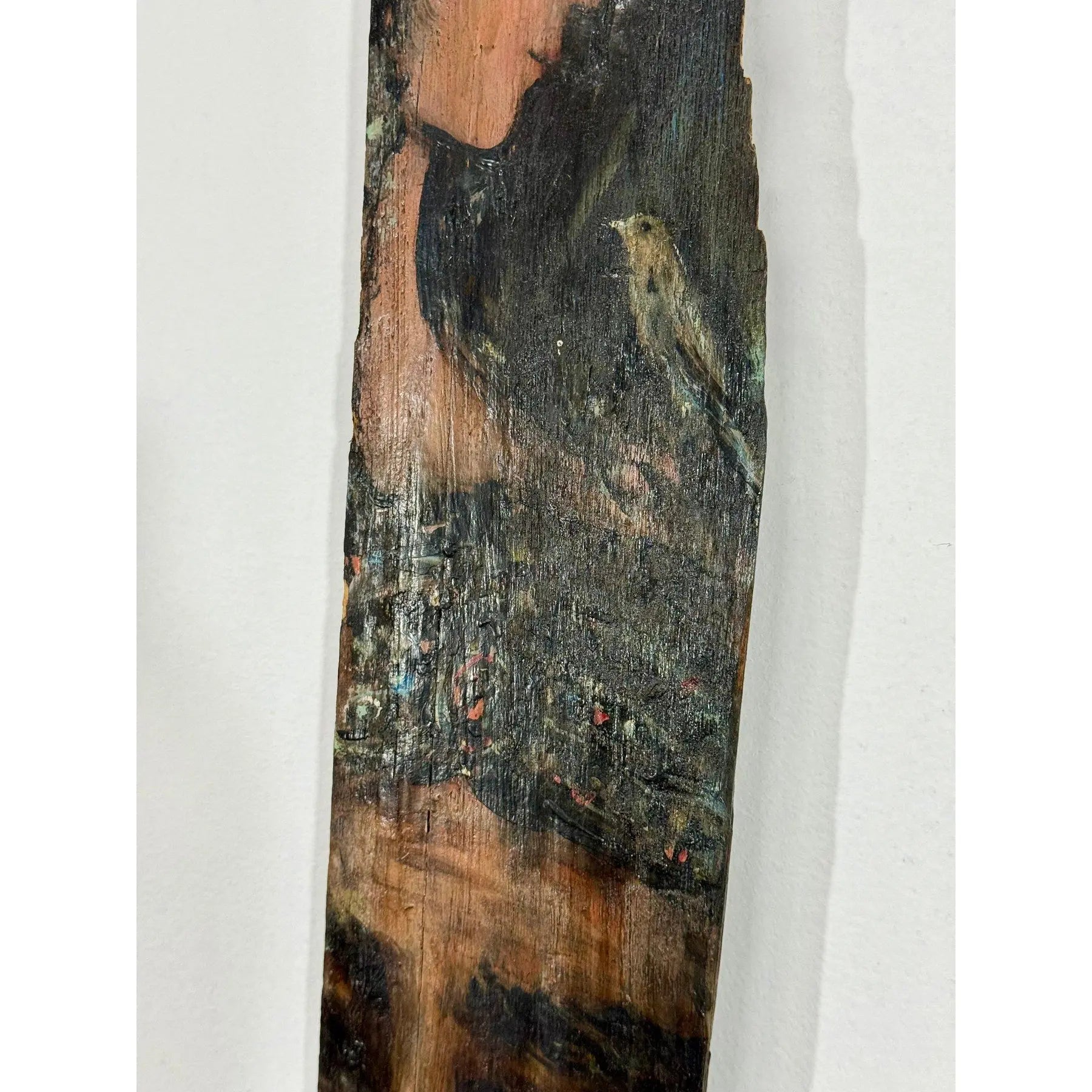 Monumental 73-Inch Signed 1984 American Outsider Folk Art Totem - "Ancestral Spirit" Painted Salvaged Timber