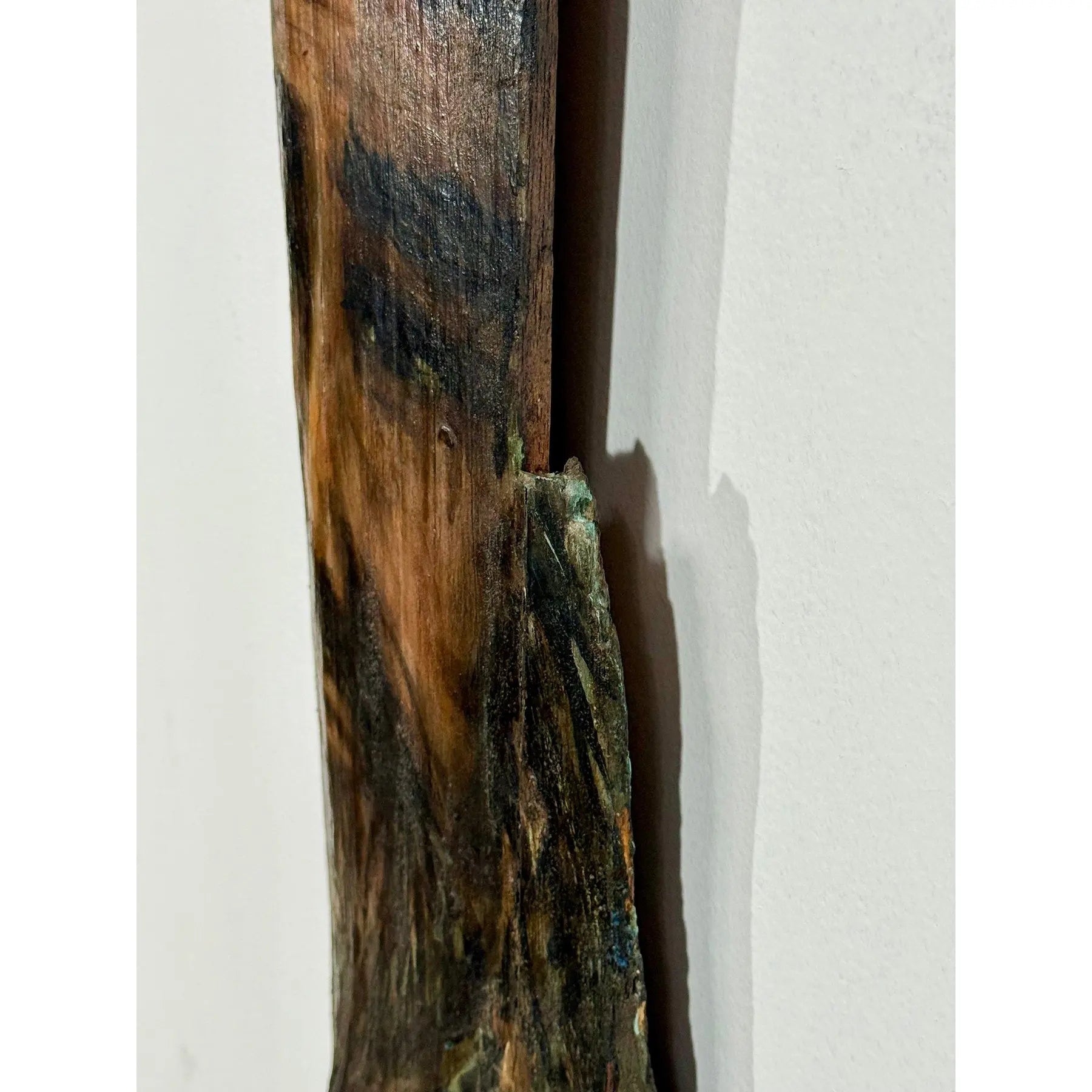 Monumental 73-Inch Signed 1984 American Outsider Folk Art Totem - "Ancestral Spirit" Painted Salvaged Timber
