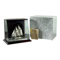 Rare Seki Takehiko Signed 985 Silver Yacht Model Original Box and Case Maritime Art