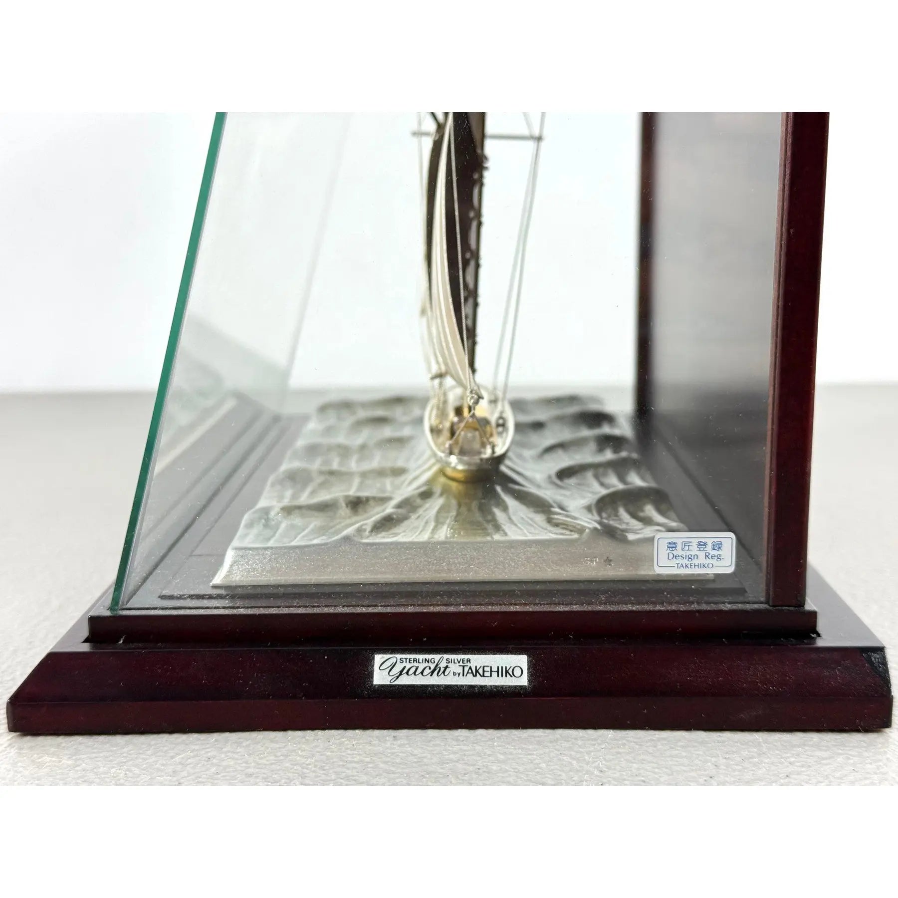 Rare Seki Takehiko Signed 985 Silver Yacht Model Original Box and Case Maritime Art