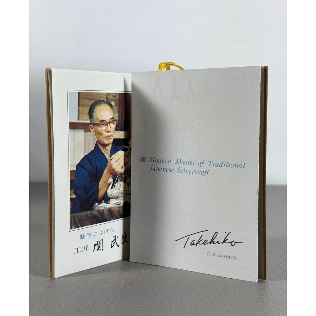 Rare Seki Takehiko Signed 985 Silver Yacht Model Original Box and Case Maritime Art