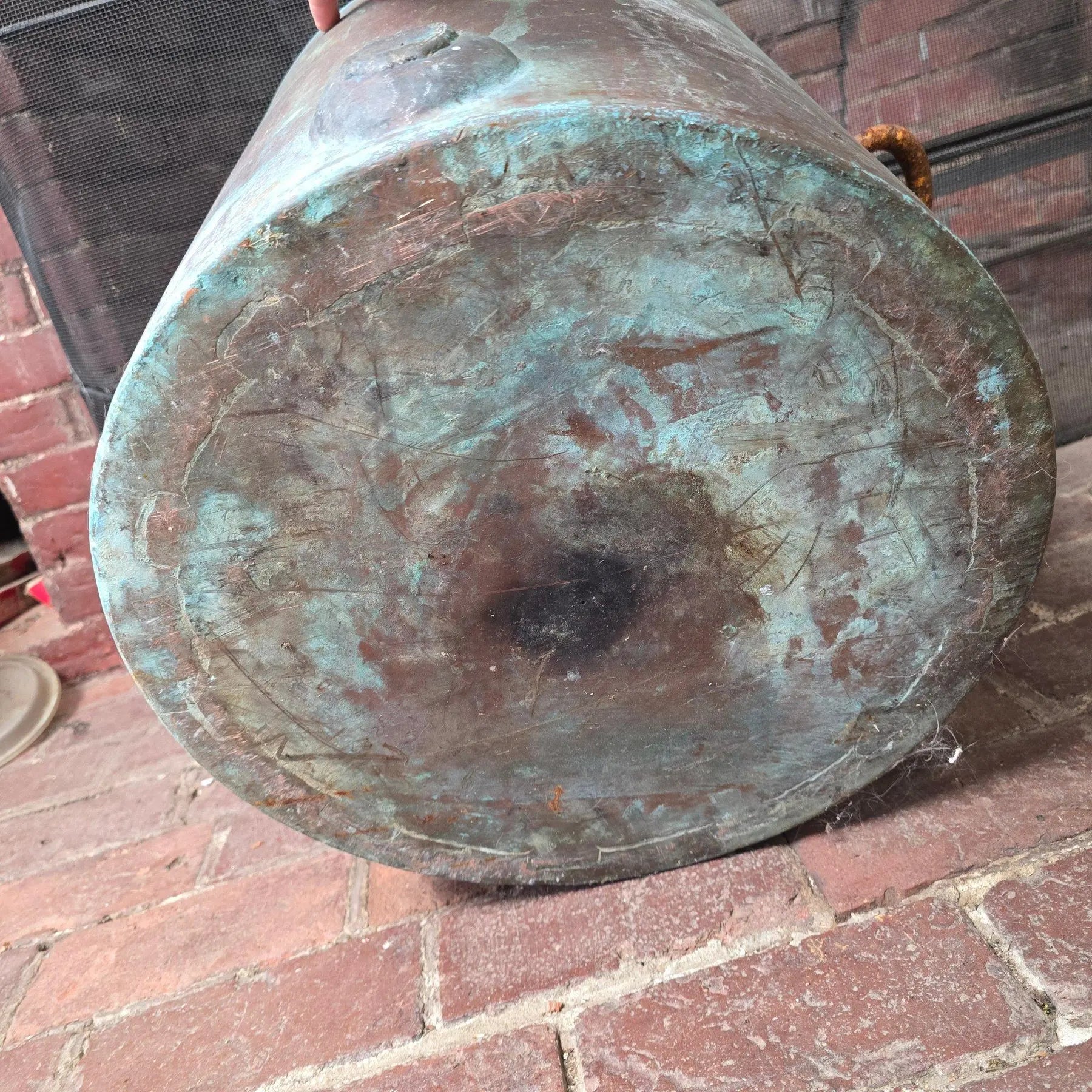 Large Antique Bramhall Deane and Co Copper Stock Pot with Lid 16 Inch Industrial Kitchen Decor
