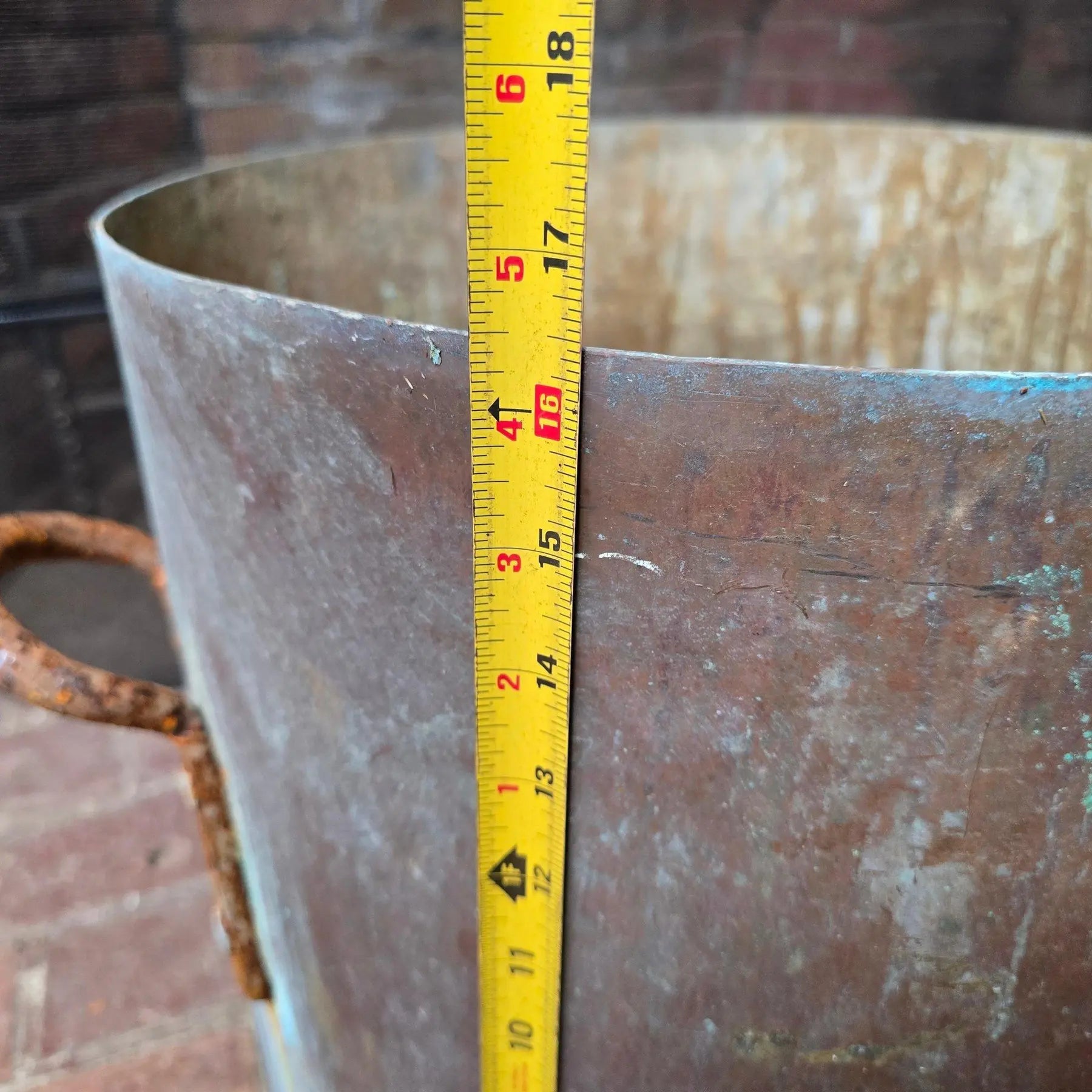 Large Antique Bramhall Deane and Co Copper Stock Pot with Lid 16 Inch Industrial Kitchen Decor