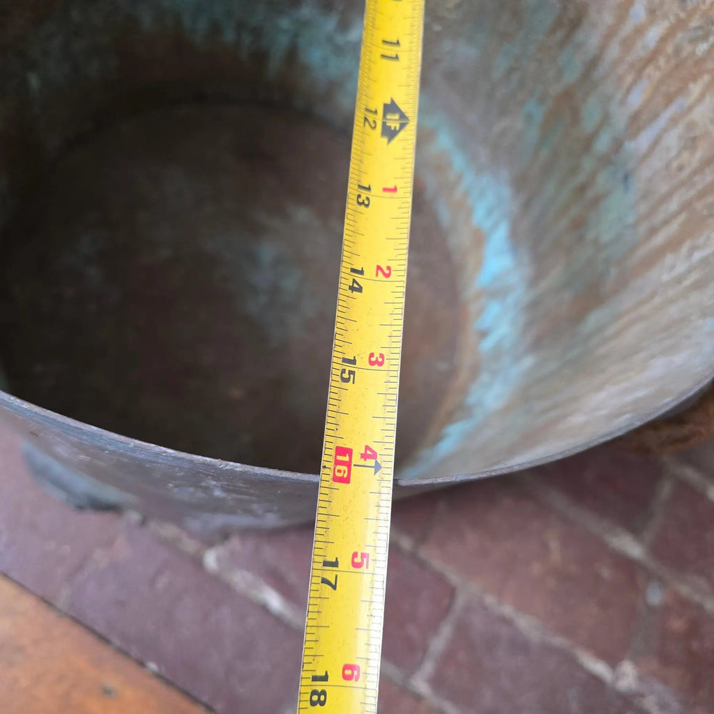 Large Antique Bramhall Deane and Co Copper Stock Pot with Lid 16 Inch Industrial Kitchen Decor