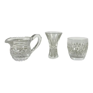 Late 20th Century Hollywood Regency Curated Waterford Crystal Collection - Master Cutter & Society Signatures - 3 Piece