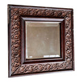 Antique Victorian Hand-Carved Oak Beveled Mirror - With Original Provenance