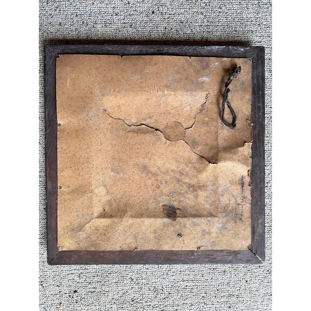 Antique Victorian Hand-Carved Oak Beveled Mirror - With Original Provenance